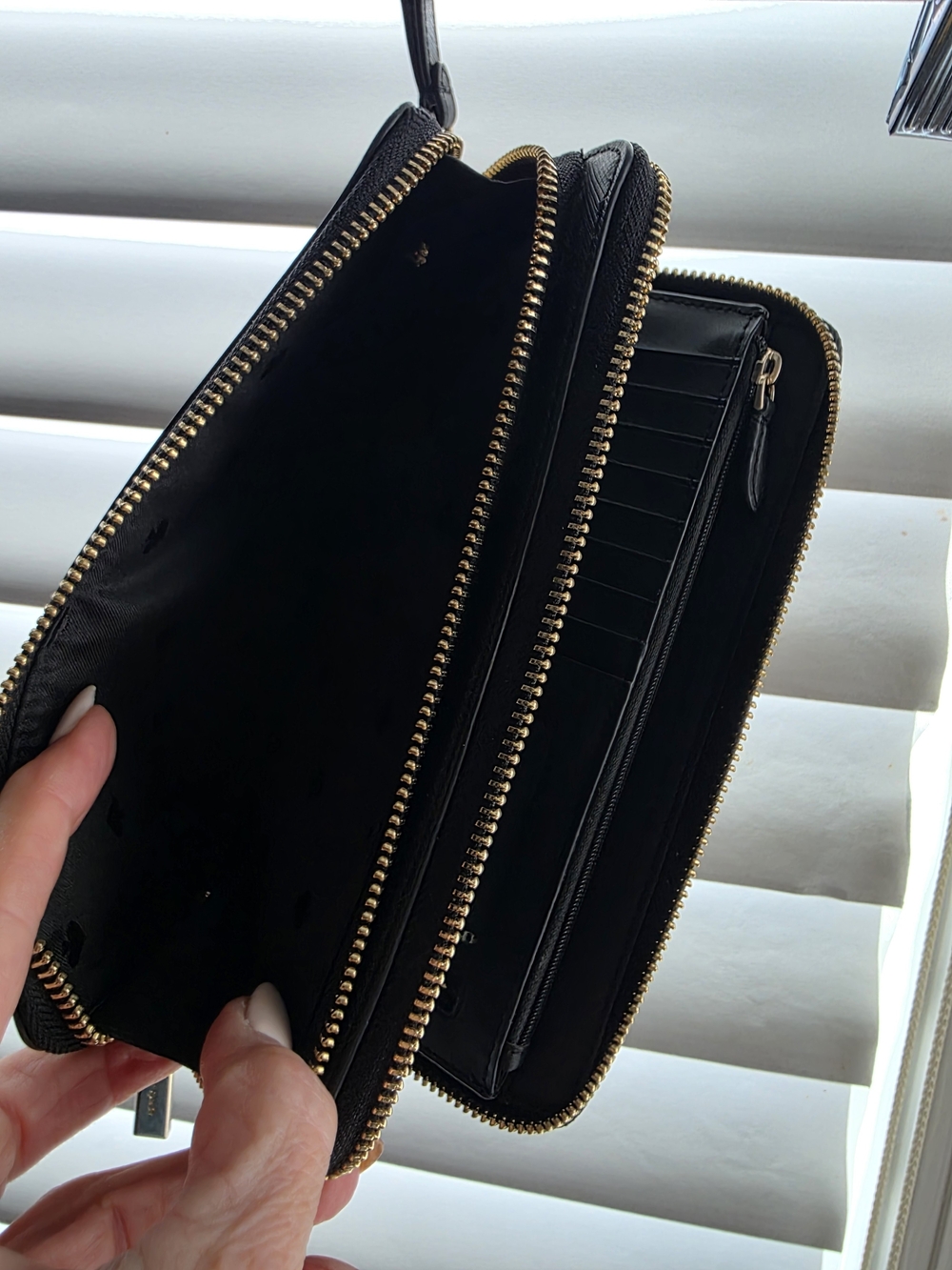 Kate spade Two-Tone Taupe & Black Zip-Around Wallet - Picture 5 of 7